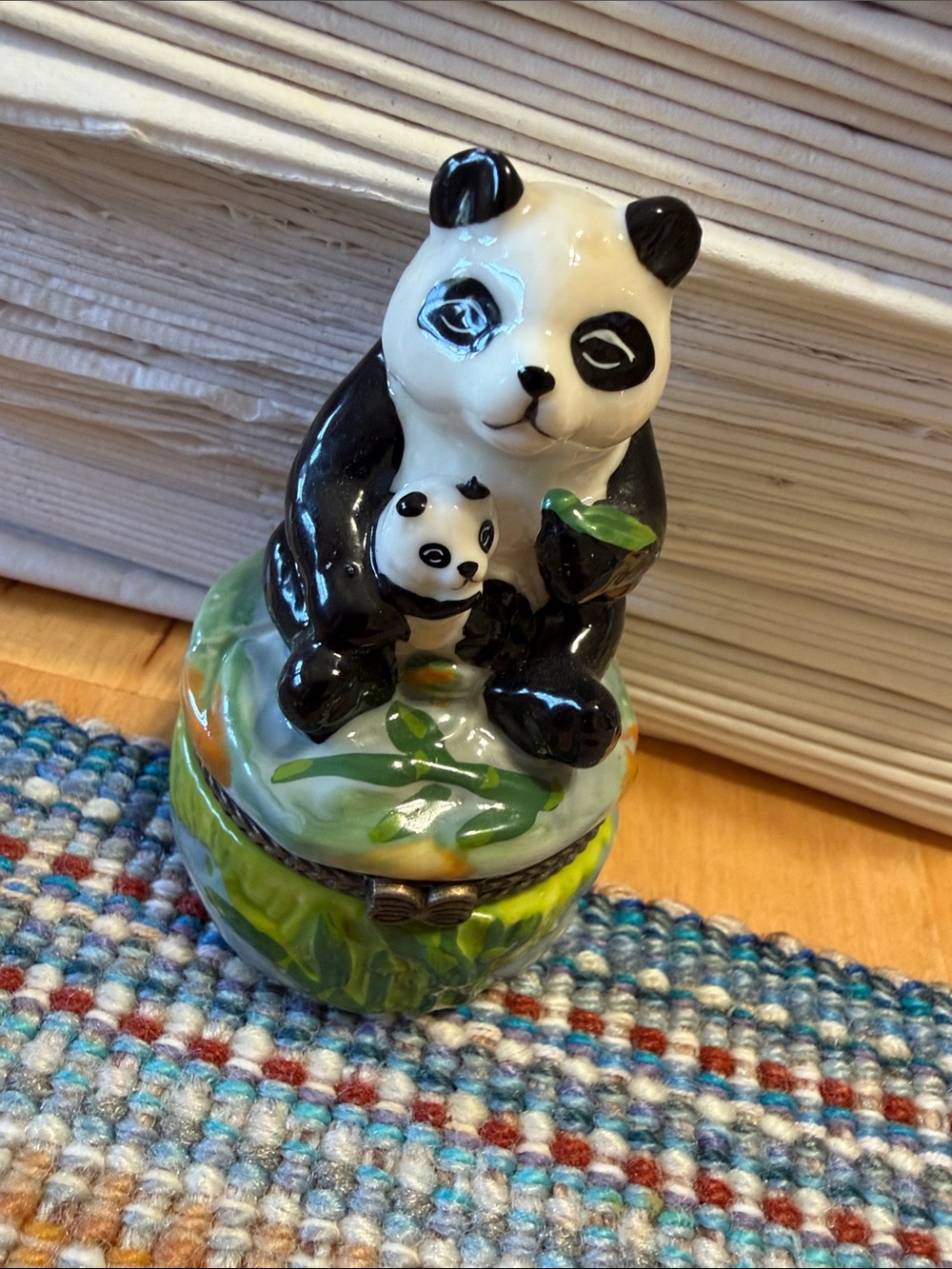 🖤Mother and Baby Panda Bamboo Trinket Box🖤